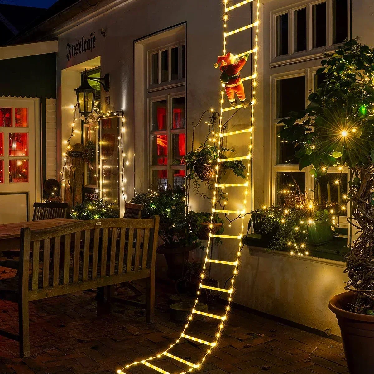 Xmas Outdoor Lighting Decorations - مصباح سلم LED لديكور عيد الميلاد