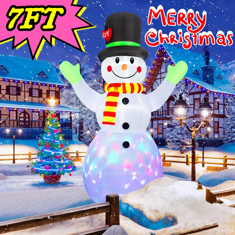 Xmas Outdoor Lighting Decorations - نموذج رجل الثلج القابل للنفخ بطول