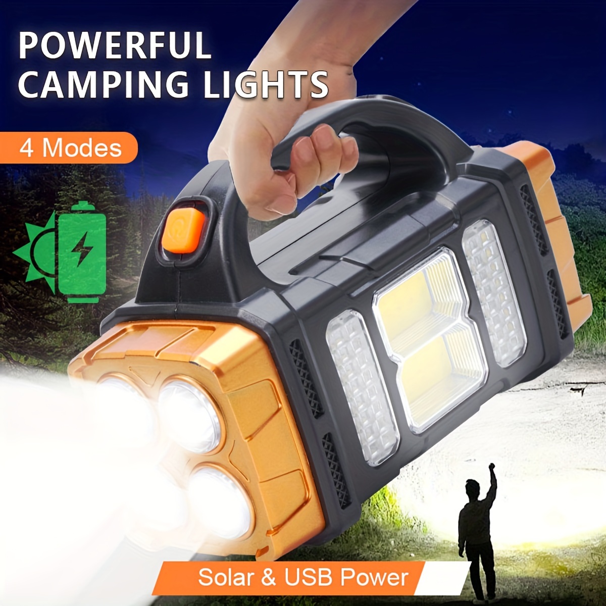 Outdoor Lighting Lumen - مصباح يدوي LED شمسي عالي الطاقة
