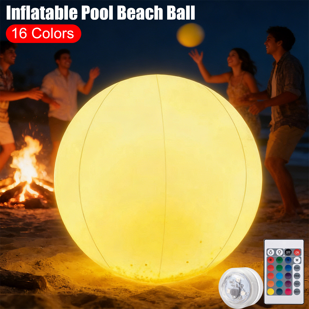 Outdoor Lighting Around Pool - كرة شاطئ قابلة للنفخ مضيئة بتقنية