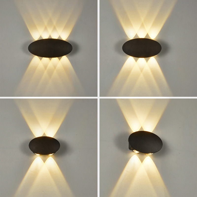 Outdoor Lighting Hardwired - مصباح جداري بيضاوي من الألومنيوم، إضاءة