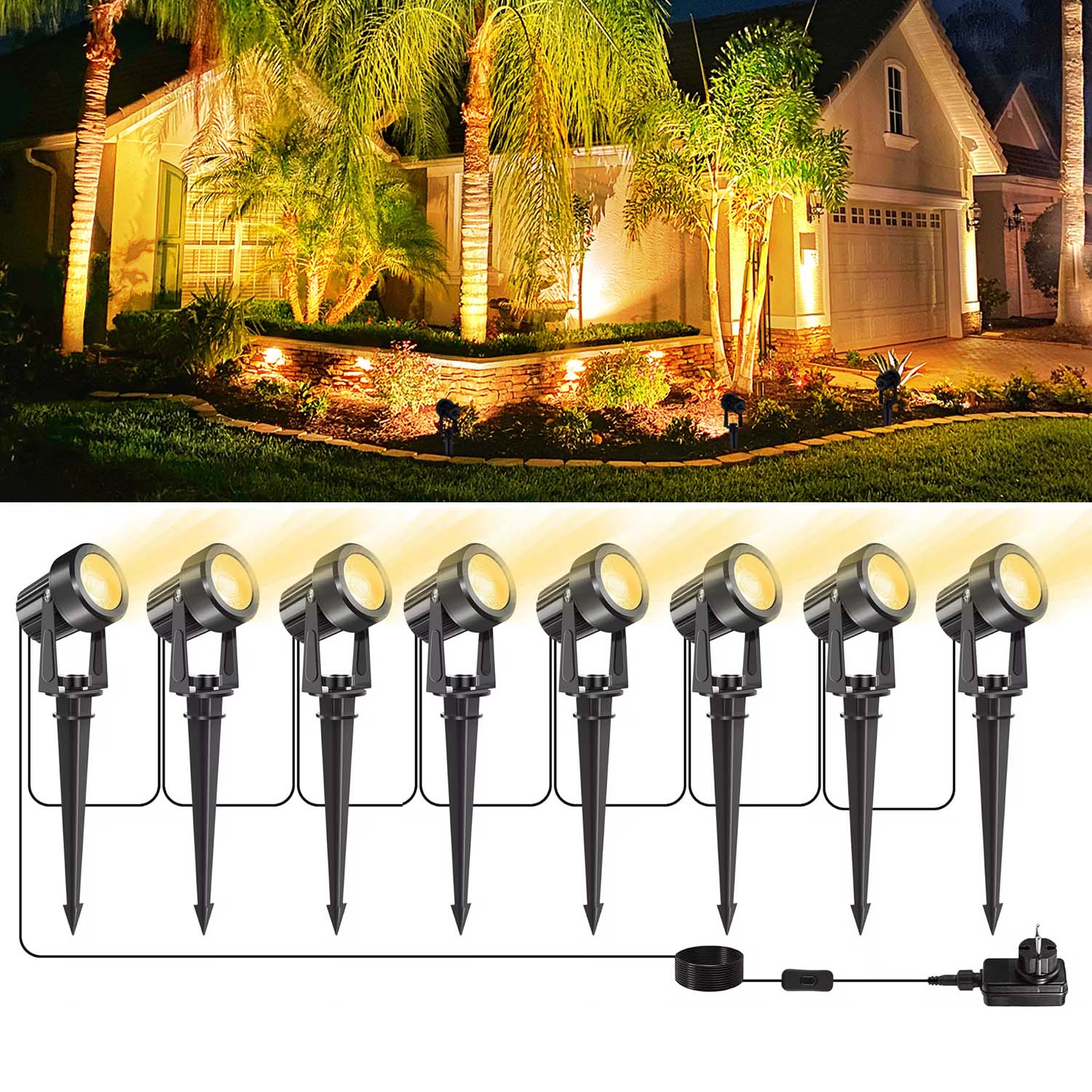 Outdoor Lighting Uk - 4/6/8 المصابيح 3000K الأضواء في الهواء