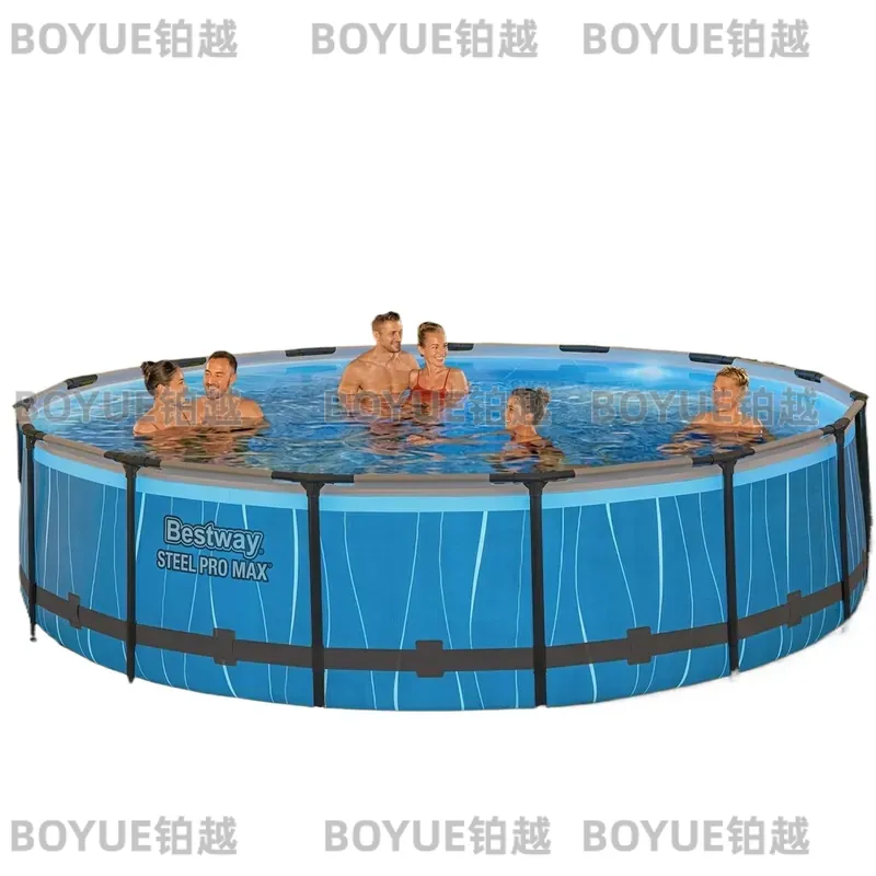 Outdoor Lighting Around Pool - مجموعة حوض سباحة فوق الأرض بإطار
