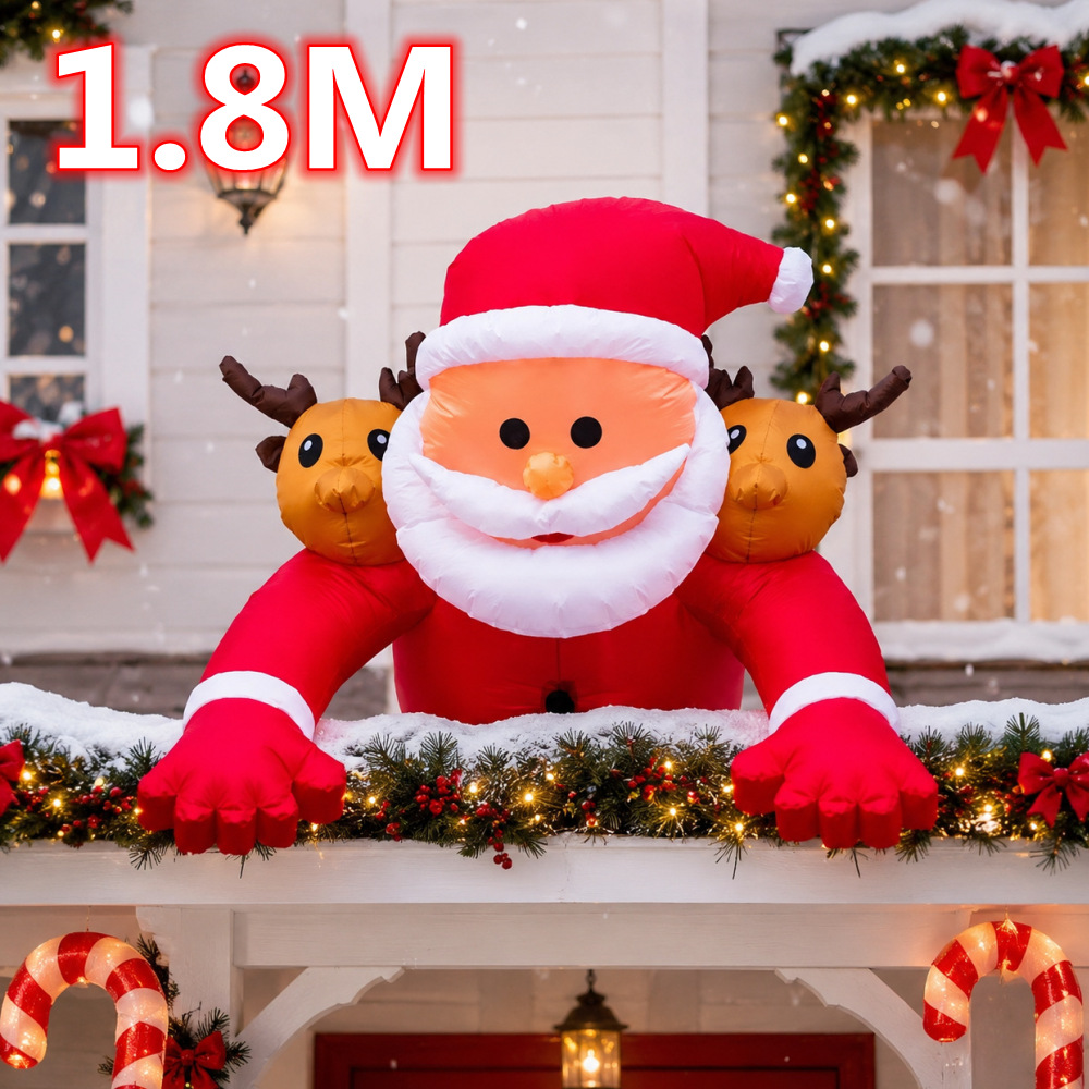 Xmas Outdoor Lighting Decorations - سانتا كلوز القابل للنفخ بطول 1.8
