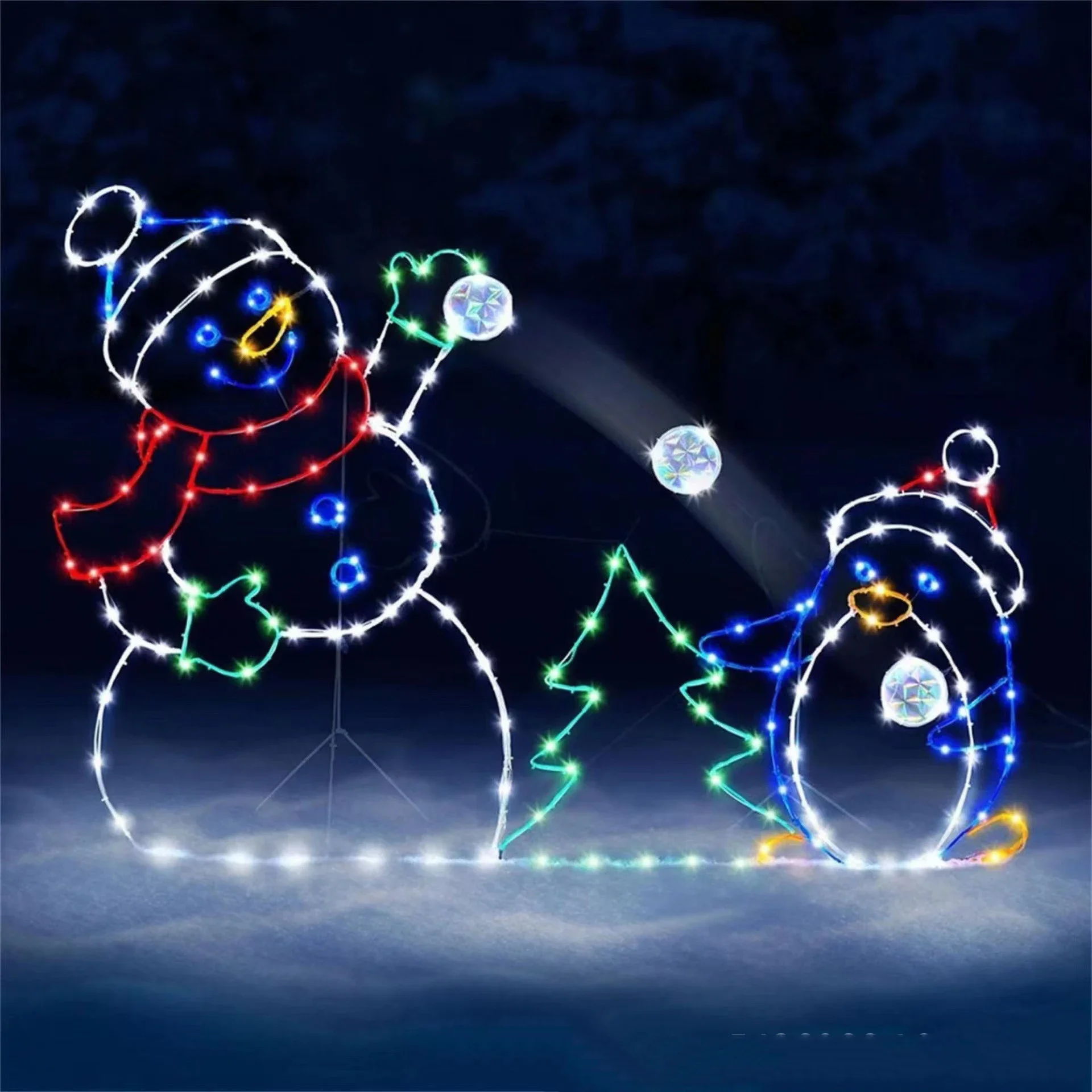 الرسوم المتحركة كرة الثلج الخف - مراجعة Xmas Outdoor Lighting Decorations وسعره