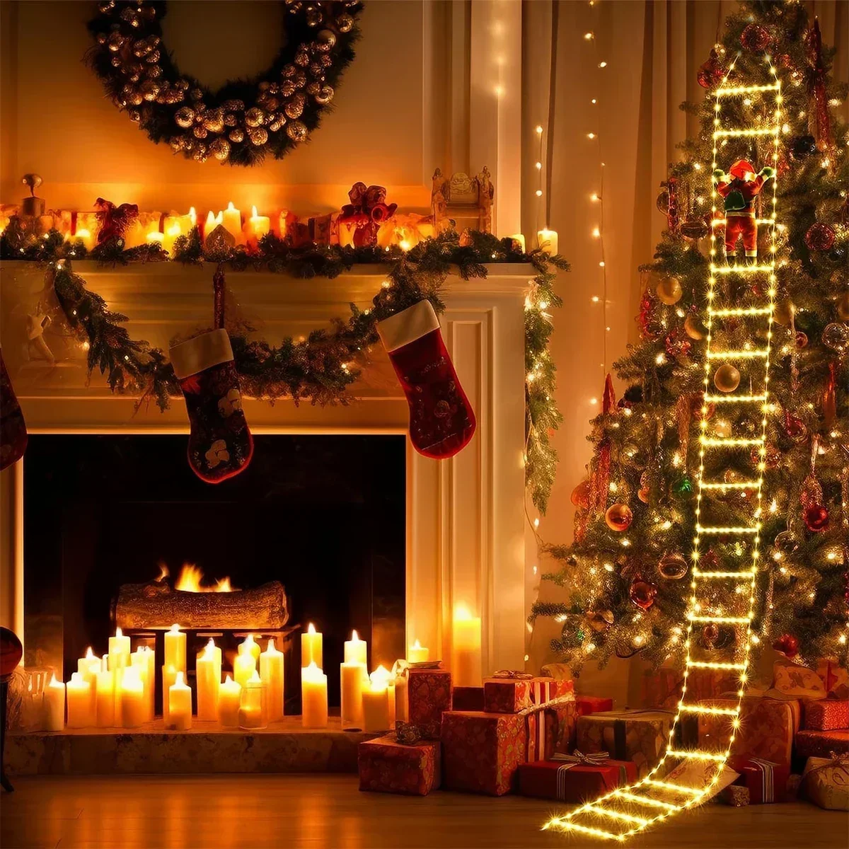 مصباح سلم LED لديكور عيد الميل - مراجعة Xmas Outdoor Lighting Decorations وسعره