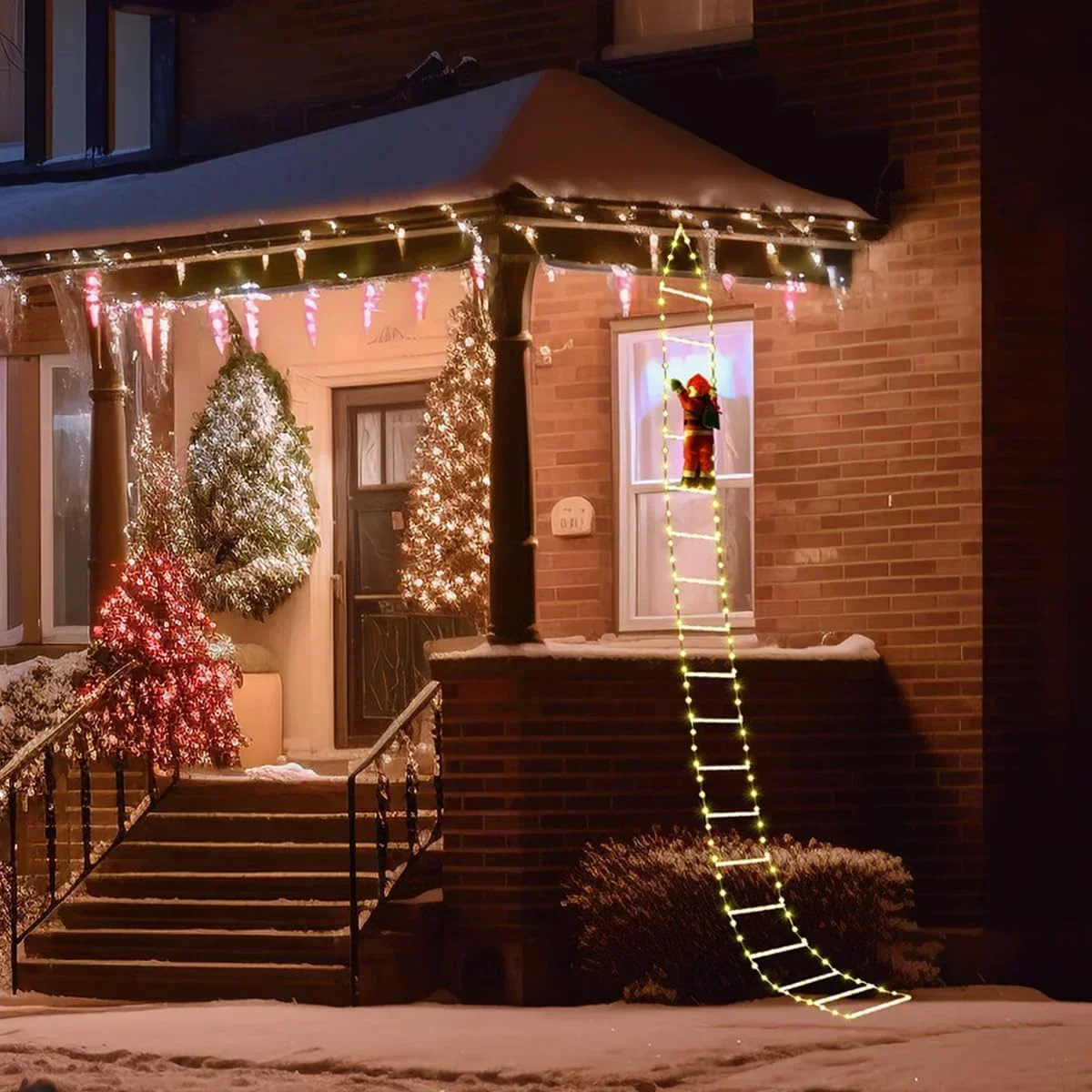مصباح سلم LED لديكور عيد الميل - مراجعة Xmas Outdoor Lighting Decorations وسعره