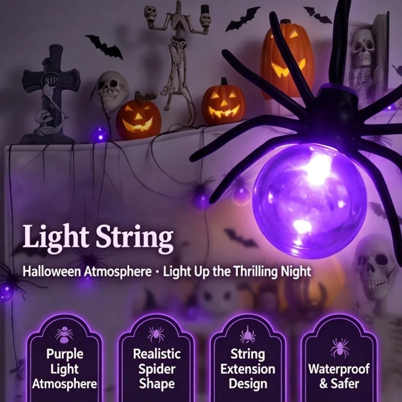 أضواء LED على شكل عنكبوت تعمل  - مراجعة Outdoor Lighting Decoration وسعره