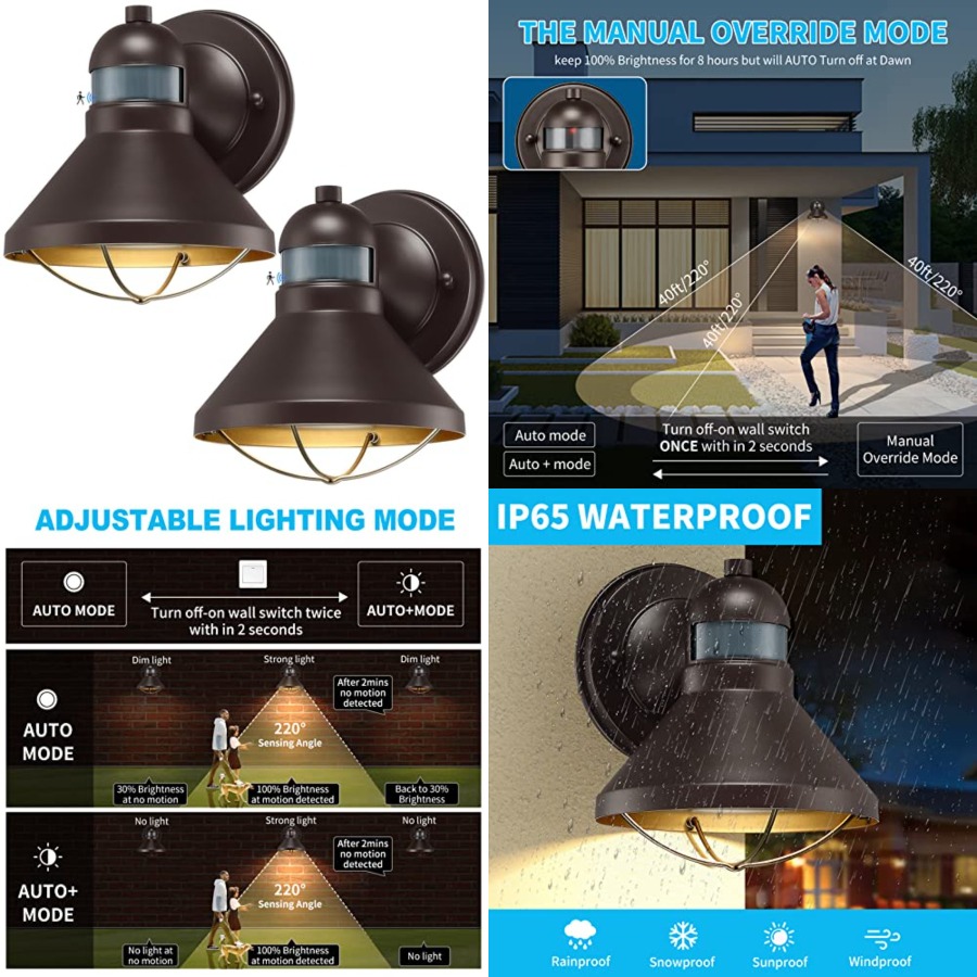 مجموعة من 2 مصباح جداري خارجي  - مراجعة Outdoor Lighting Led وسعره