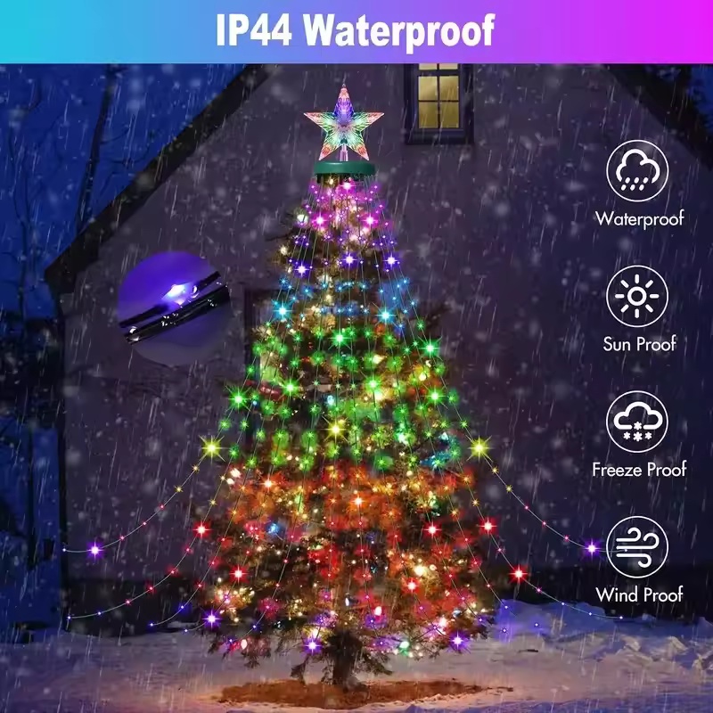 أضواء عيد الميلاد بطول 2.1 متر - مراجعة Xmas Outdoor Lighting Decorations وسعره