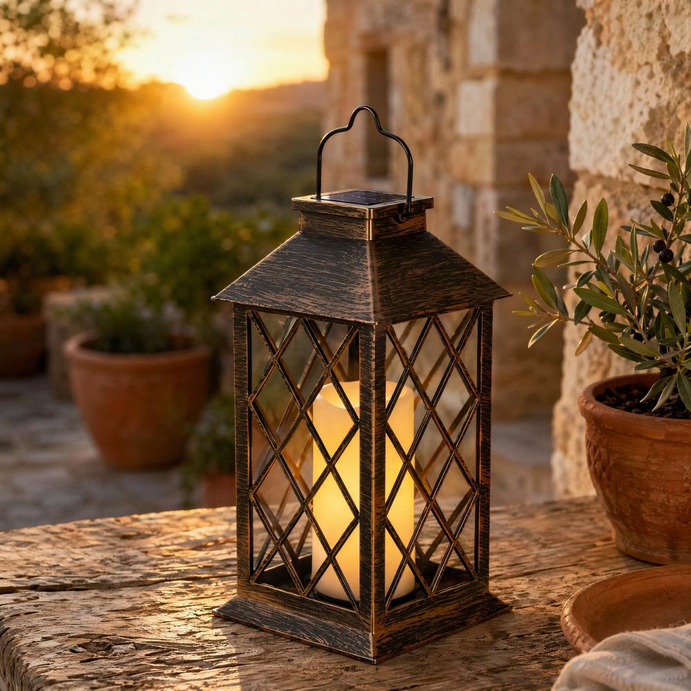فانوس شمسي بتصميم عتيق، فانوس  - مراجعة Outdoor Lighting Decoration وسعره