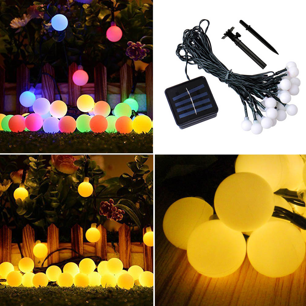 متعدد الألوان 50 المصابيح سلسل - مراجعة Xmas Outdoor Lighting Decorations وسعره