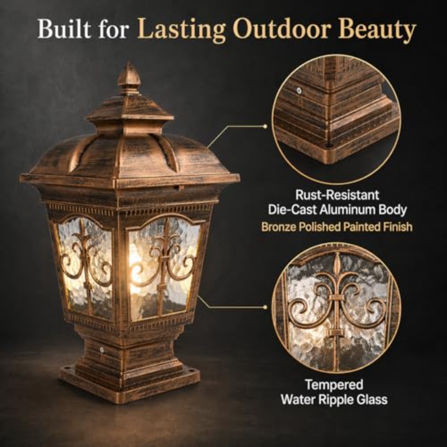 مصباح عمود خارجي بطول 17.72 بو - مراجعة Outdoor Lighting Hardwired وسعره